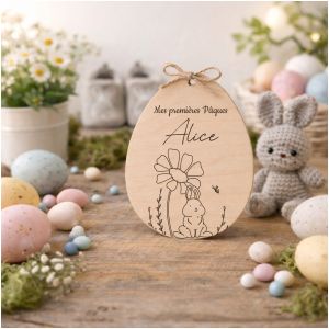Oeuf de Pâques en bois à personnaliser