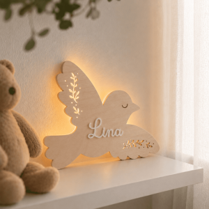 veilleuse oiseau en bois