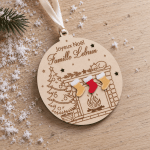 Boule de Noël personnalisée - Modèle cheminée