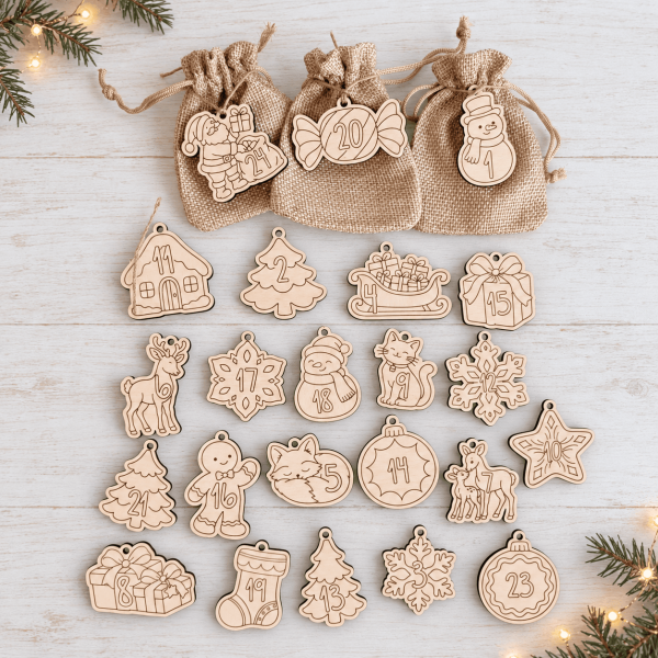 24 pendentifs pour calendrier de l'avent